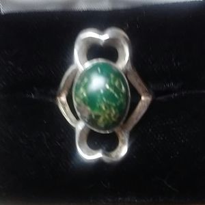 Vintage Sterling Silver Green Turquoise Ring
